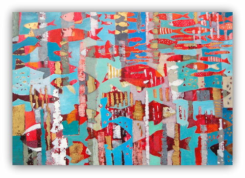 La danse des poissons di Claire Biette, Pittura in vendita su Singulart