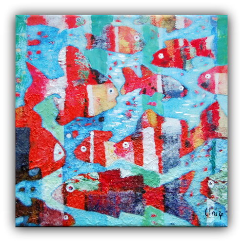 poissons rouges di Claire Biette, Pittura in vendita su Singulart