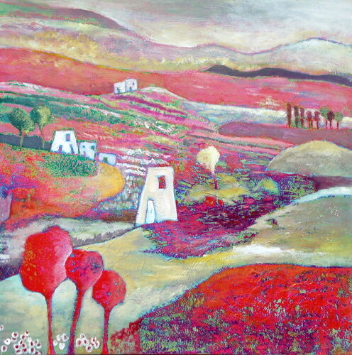 la où est ton cœur, là sera ton trésor di Claire Biette, Pittura in vendita su Singulart