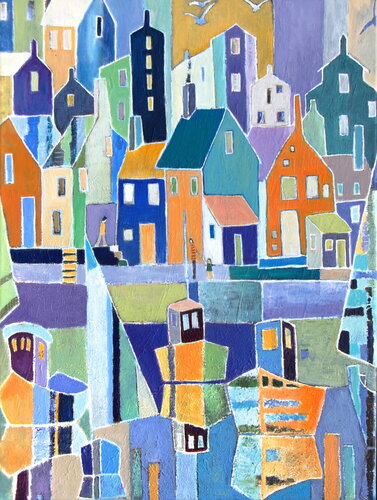bleu estival by Claire Biette, Painting for Sale on Singulart