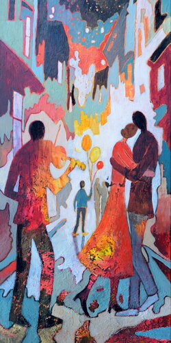 Soirée romantique by Claire Biette, Painting for Sale on Singulart
