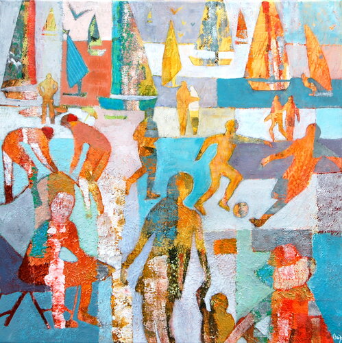 Une belle journée de plein air di Claire Biette, Pittura in vendita su Singulart