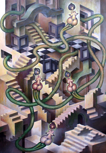 Arquitecturas imposibles by Jose Gabaldon, Painting for Sale on Singulart