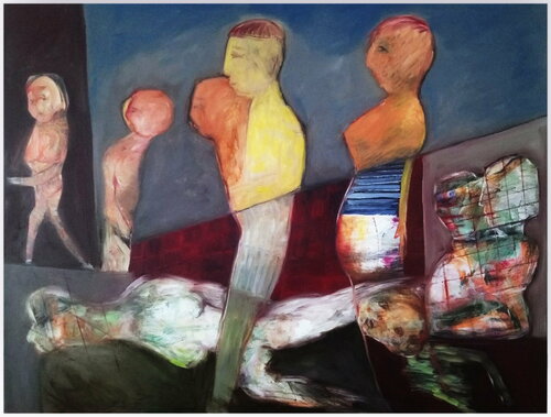 Les uns avancent, les autres fuient di Victorine Follana, Pittura in vendita su Singulart