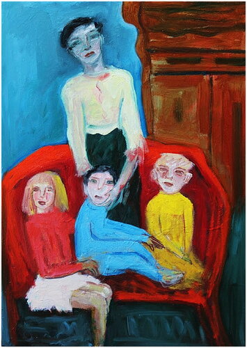 Le sofa rouge von Victorine Follana, Malerei kaufen auf Singulart