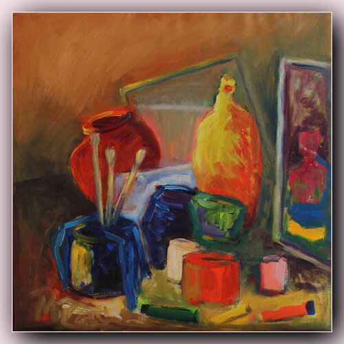 Atelier / les pots di Victorine Follana, Pittura in vendita su Singulart