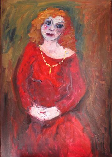 La femme en rouge par Victorine Follana, Peinture en vente sur Singulart