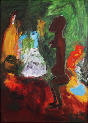 La statue africaine by Victorine Follana, Painting for Sale on Singulart