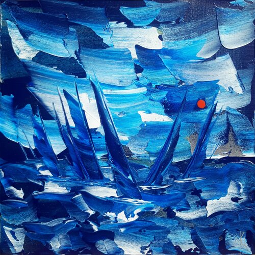 Everblue regatta in the storm by Mikha, Painting for Sale on Singulart