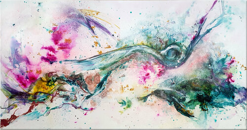 Flying green by Petra Heck, 油畫 for Sale on Singulart