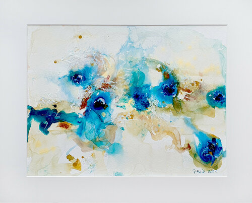 florales in blau Petra Heck