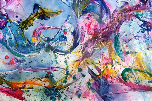 against the current by Petra Heck, 油畫 for Sale on Singulart