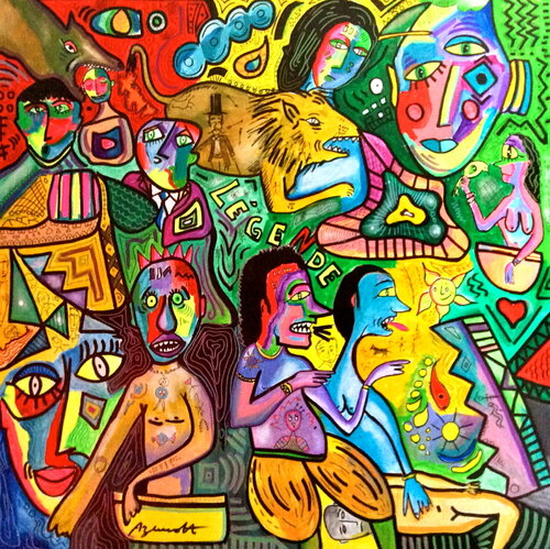 LE ROI EXTATIQUE ET LES INNOCENTS par Jean-Louis Azencott, Peinture en vente sur Singulart
