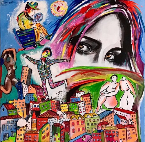 "LA CITÉ" di Jean-Louis Azencott, Pittura in vendita su Singulart