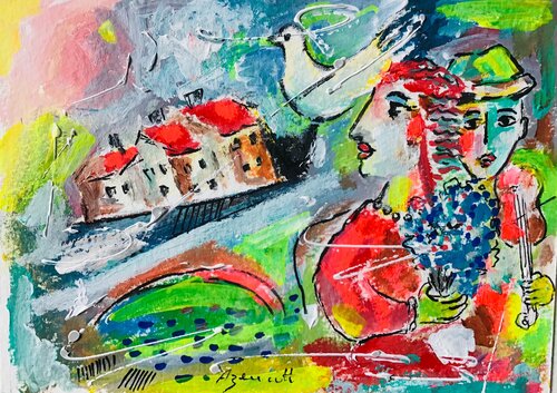 I LOVE YOU par Jean-Louis Azencott, Peinture en vente sur Singulart