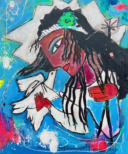 "KISS" by Jean-Louis Azencott, 油畫 for Sale on Singulart