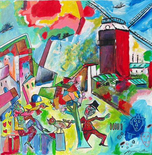 LE MOULIN DE MON COEUR di Jean-Louis Azencott, Pittura in vendita su Singulart