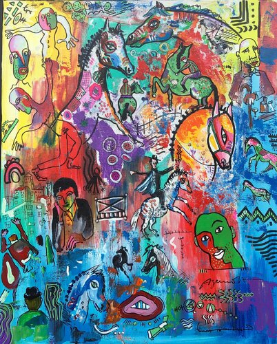 CHEVAUX D'ORGUEIL de Jean-Louis Azencott, Pintura a la venta en Singulart