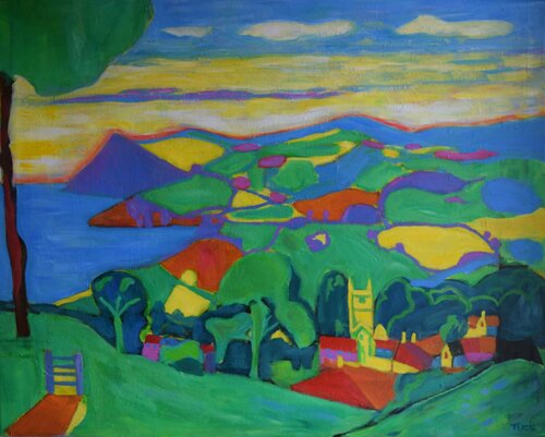 "Sunrise, beautiful Landscape" di JO Tuck, Pittura in vendita su Singulart