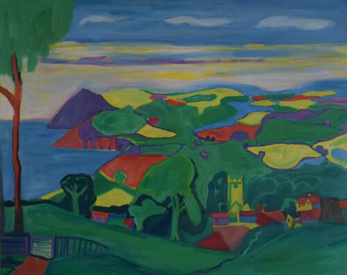 "Landscape-Devon Village On A Beautiful Day" di JO Tuck, Pittura in vendita su Singulart