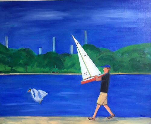 "New York Central Park- Going For A Sail" von JO Tuck, Malerei kaufen auf Singulart