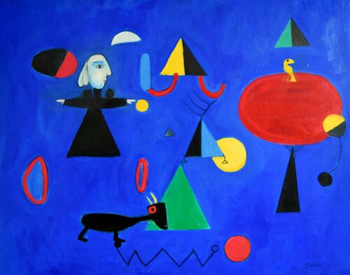''They Ride the Calm and Watch the Moon'' di JO Tuck, Pittura in vendita su Singulart