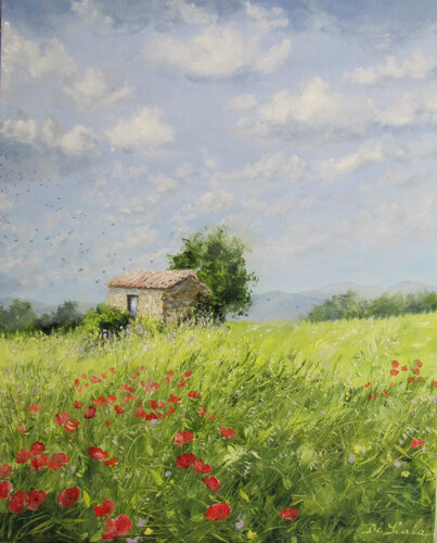 le cabanon du bonheur by Brigitte Di Scala, Painting for Sale on Singulart