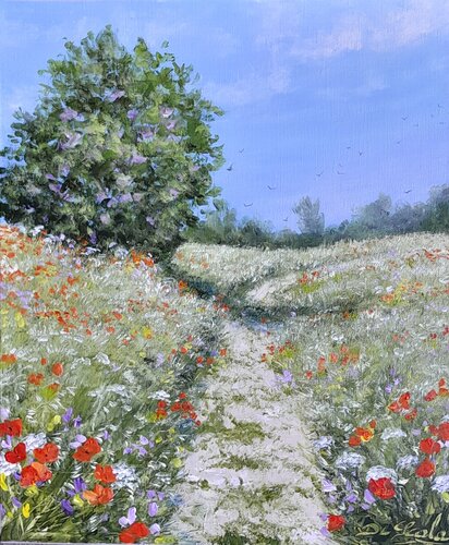 Au détour d un chemin by Brigitte Di Scala, Painting for Sale on Singulart
