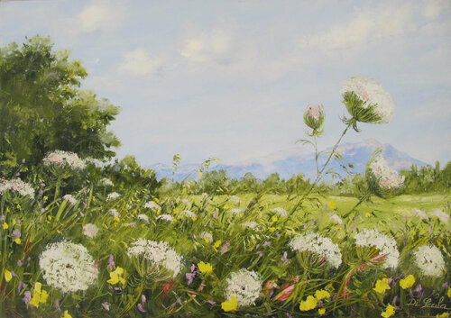 et la terre rayonne di Brigitte Di Scala, Pittura in vendita su Singulart