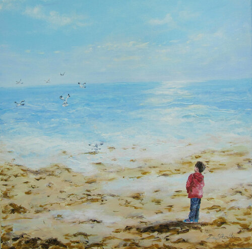 l'enfant et la mer di Brigitte Di Scala, Pittura in vendita su Singulart