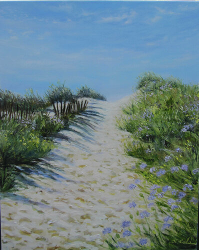 vent dans les dunes di Brigitte Di Scala, Pittura in vendita su Singulart