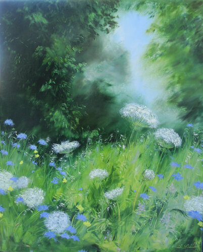 frémissement des arbres di Brigitte Di Scala, Pittura in vendita su Singulart