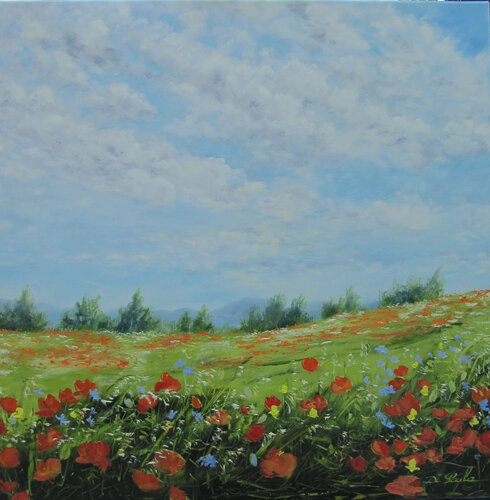 coquelicots enfin de retour von Brigitte Di Scala, Malerei kaufen auf Singulart