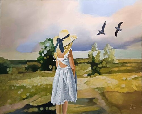Un dimanche à la campagne par Alain Rolland, Peinture en vente sur Singulart