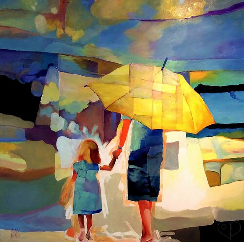 Un coin de parapluie par Alain Rolland, Peinture en vente sur Singulart