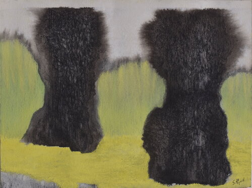 Les deux arbres by Sylvia Rhud, Drawing for Sale on Singulart