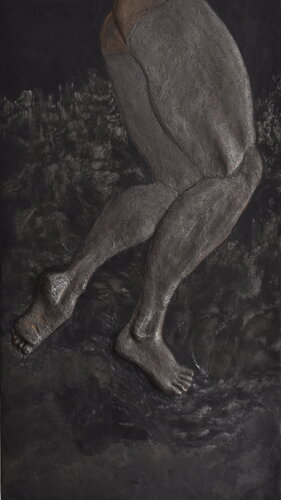 Colosse au pied d'argile V - Bas-relief by Sylvia Rhud, Painting for Sale on Singulart