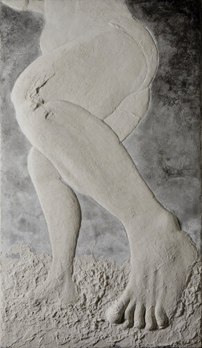 Colosse au pied d'argile I - Bas-relief von Sylvia Rhud, Malerei kaufen auf Singulart