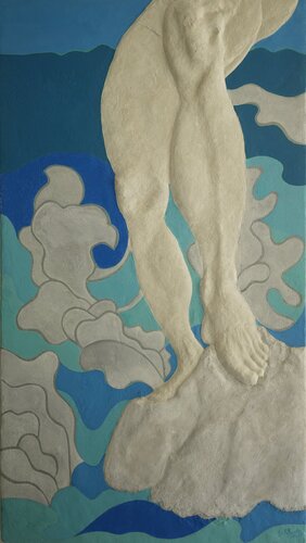 Colosse au pied d'argile VI - Bas-relief by Sylvia Rhud, Painting for Sale on Singulart