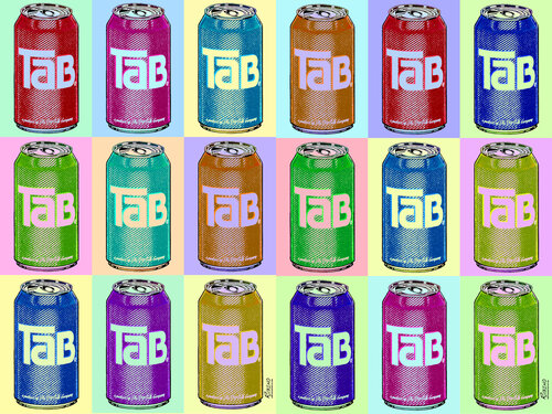Tab Ode To Andy Warhol Repeat Horizontal de Tony Rubino, Pintura a la venta en Singulart