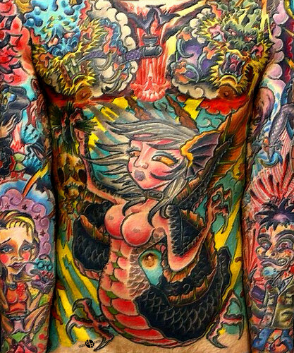 Tattoo Painting Man Torso And Arms by Tony Rubino, 絵画 for Sale on Singulart