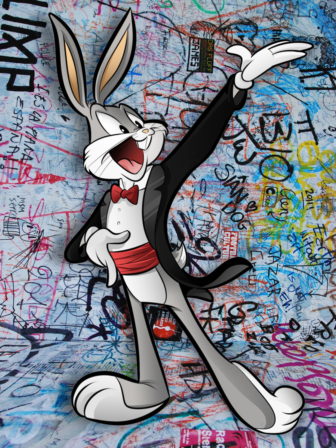 Bugs Bunny Tuxedo Pop Art Graffiti by Tony Rubino (2022) : Painting