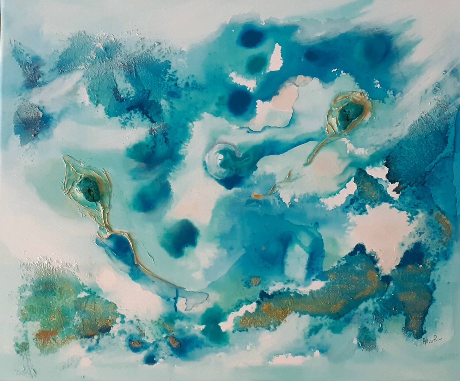 Rêve turquoise ANVAL Original painting for sale