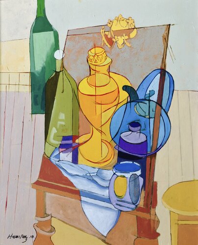 Teapot, bottles and Brass Lamp van James A Hamilton III, Schilderij te koop op Singulart