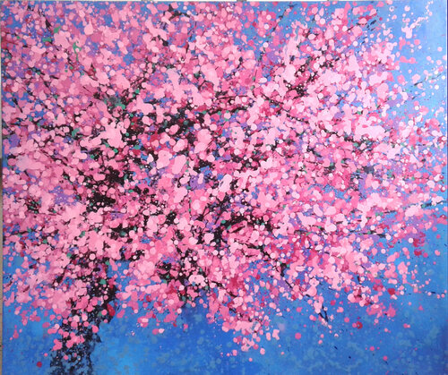 Cherry blossoms bloom (2000usd) by Phuong Hoang, Painting for Sale on Singulart