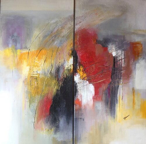 Douce mélodie (diptyque) von Steliana MOCANU, Malerei kaufen auf Singulart