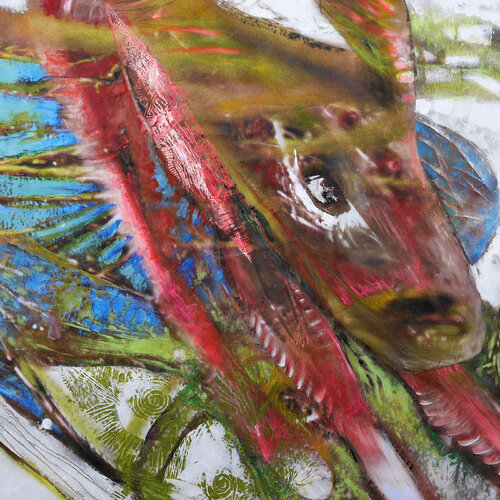 Faune 5- la fuite pour répit par Véronique Egloff, Peinture en vente sur Singulart