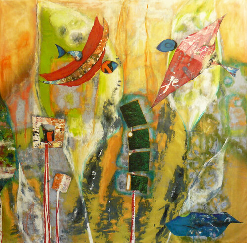 conversation sauvage - crépuscule de Véronique Egloff, Pintura a la venta en Singulart