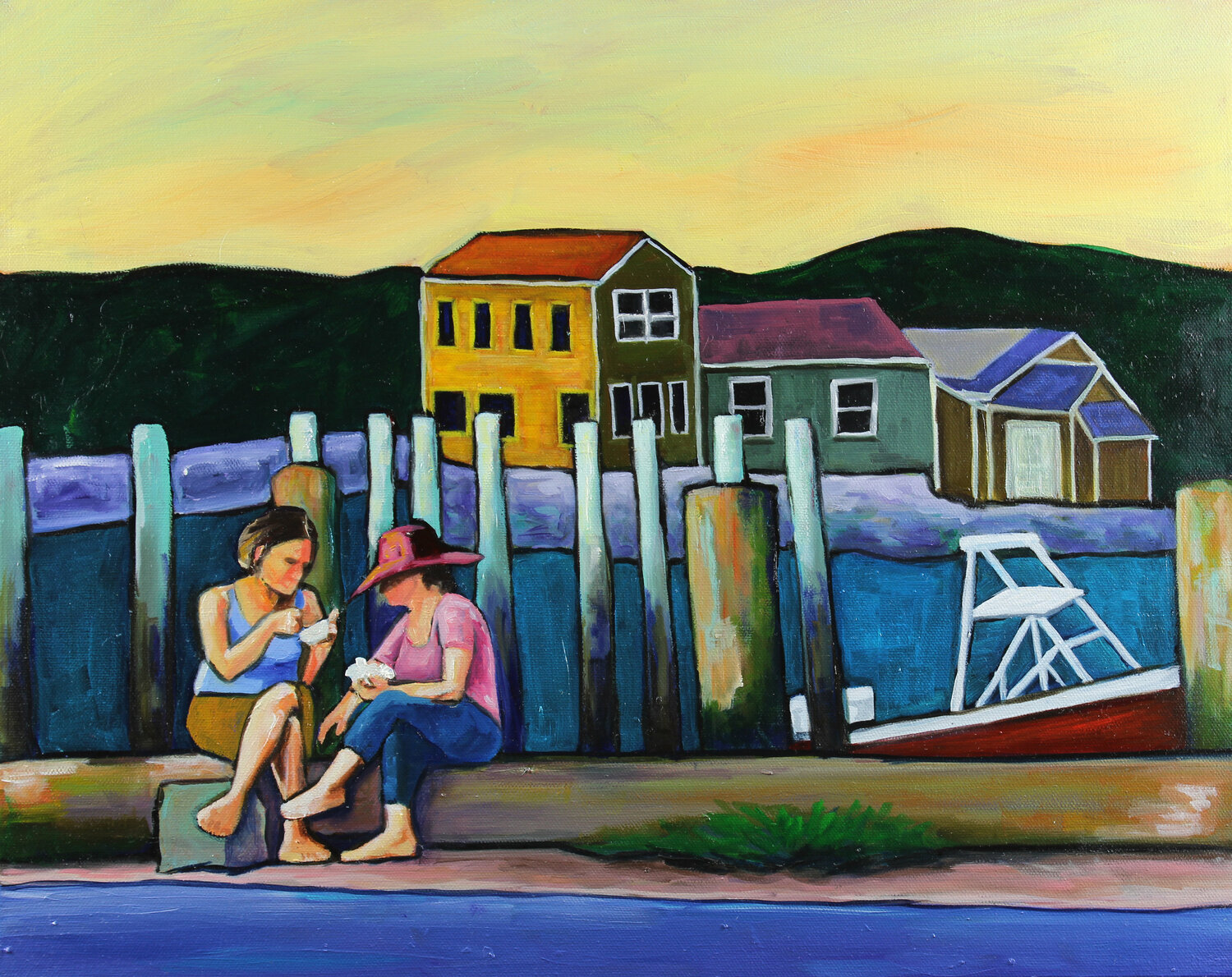 Wellfleet Evening Kathy Halper Dipinto originale in vendita