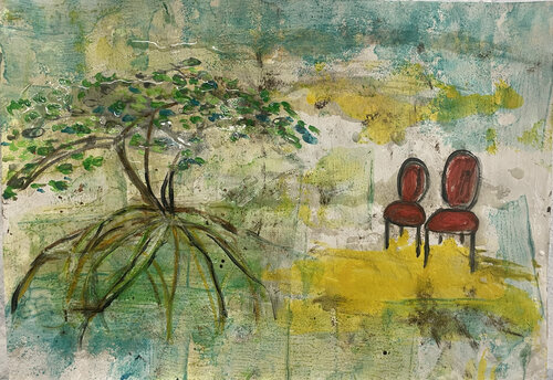 SEDIE ROSSE von Giusy Lauriola, Malerei kaufen auf Singulart